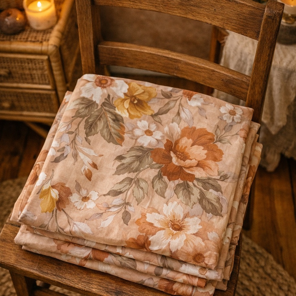 Sheer Panel - Vintage Bohemian Curtain  Soft Neutral Blush Tones – 50 x 86 - Picture 2 of 2